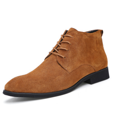 Winter, suede, low-cut men's shoes, business sanding, top layer, leather, breathable and velvet leather shoes, England