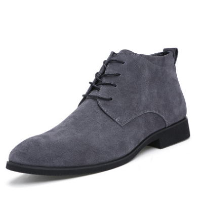 Winter, suede, low-cut men's shoes, business sanding, top layer, leather, breathable and velvet leather shoes, England