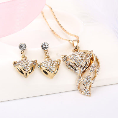 Fox necklace earring set - Premium dames sieraden from My Store - Just €39.53! Shop now at KIYOO Royal Brand