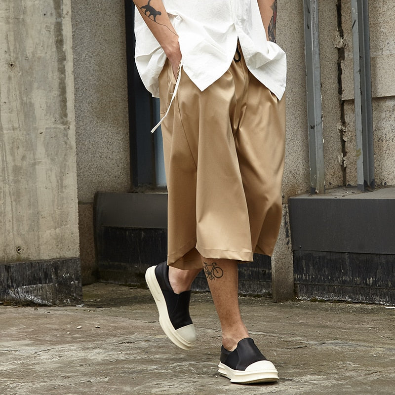 Elastic waist loose wide leg pants - Premium korte broeken/shirts from My Store - Just €80.82! Shop now at KIYOO Royal Brand