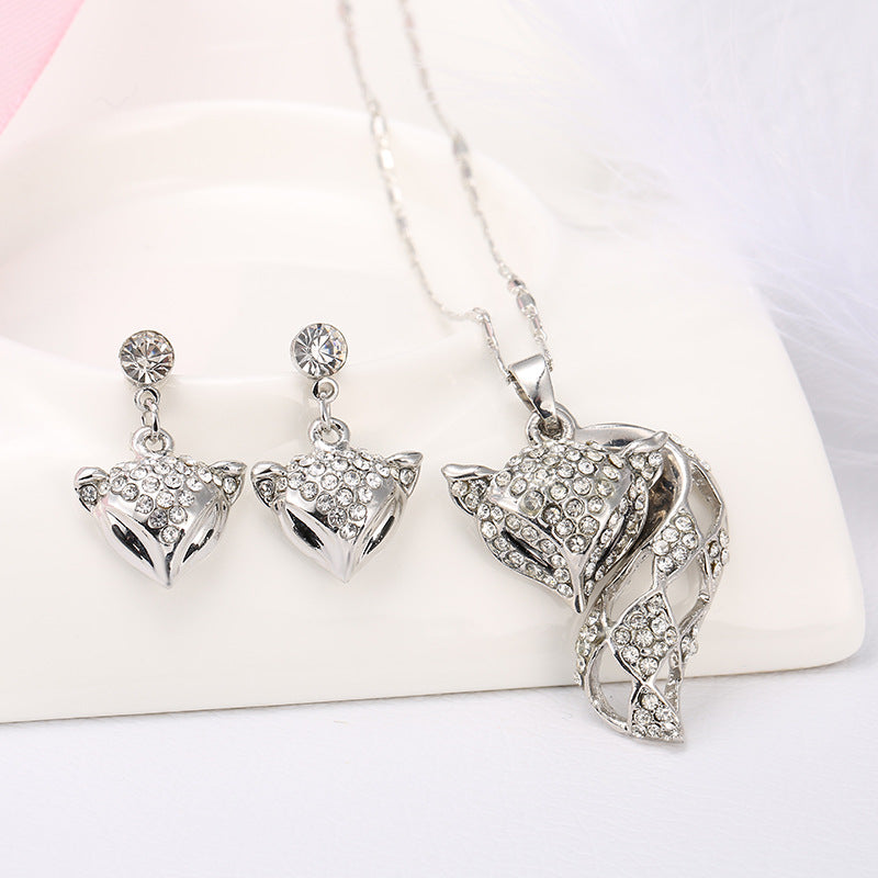 Fox necklace earring set - Premium dames sieraden from My Store - Just €39.53! Shop now at KIYOO Royal Brand