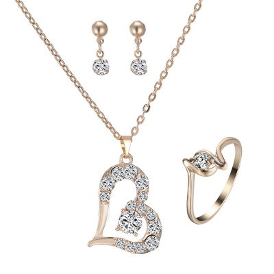 Heart Pendant Jewelry Set Rhinestone Jewellery - Premium dames sieraden from My Store - Just €31.29! Shop now at KIYOO Royal Brand