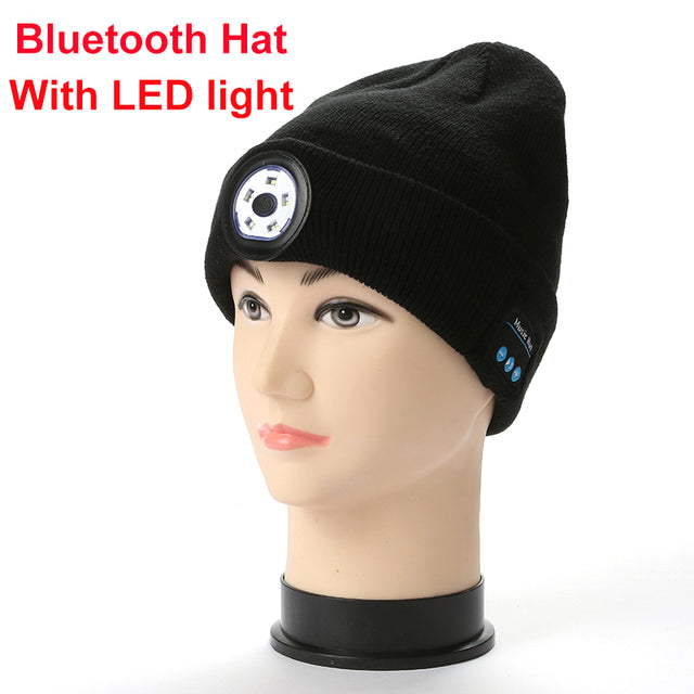 LED-muts met stereoheadset