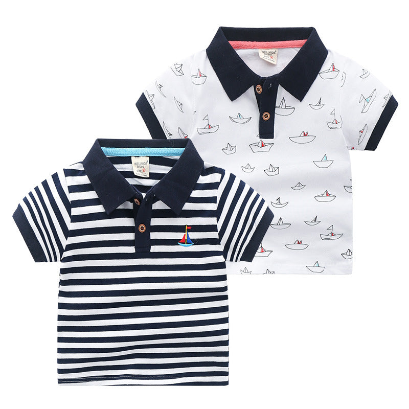 Children's Short-sleeved Polo Shirt Lapel T-shirt - Premium T-shirt Jongens from My Store - Just €16.72! Shop now at KIYOO Royal Brand