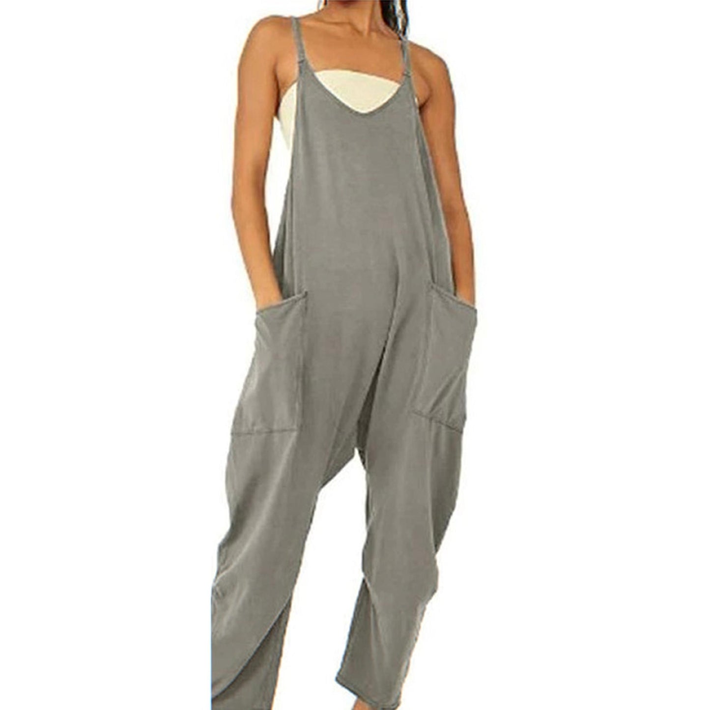 Long Pant Romper Jumpsuit With Pockets Zipper - Premium jumpsuit from My Store - Just €32.16! Shop now at KIYOO Royal Brand