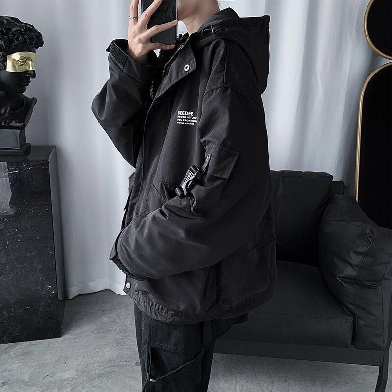 Techwear Jackets Coats Streetwear Cardigan Casual Bomber Outerwear Hooded Letter Multi-pocket For Men - Premium Jassen from My Store - Just €158.06! Shop now at KIYOO Royal Brand