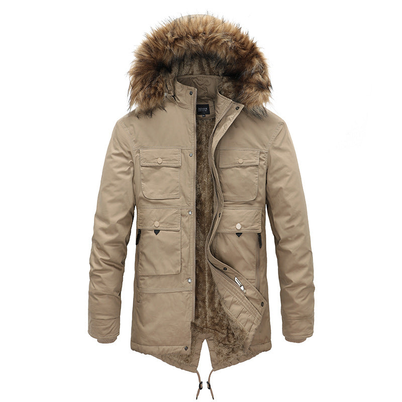 Winter Coat Men's Cashmere Long Cotton-padded Jacket - Premium Jassen from My Store - Just €86.69! Shop now at KIYOO Royal Brand