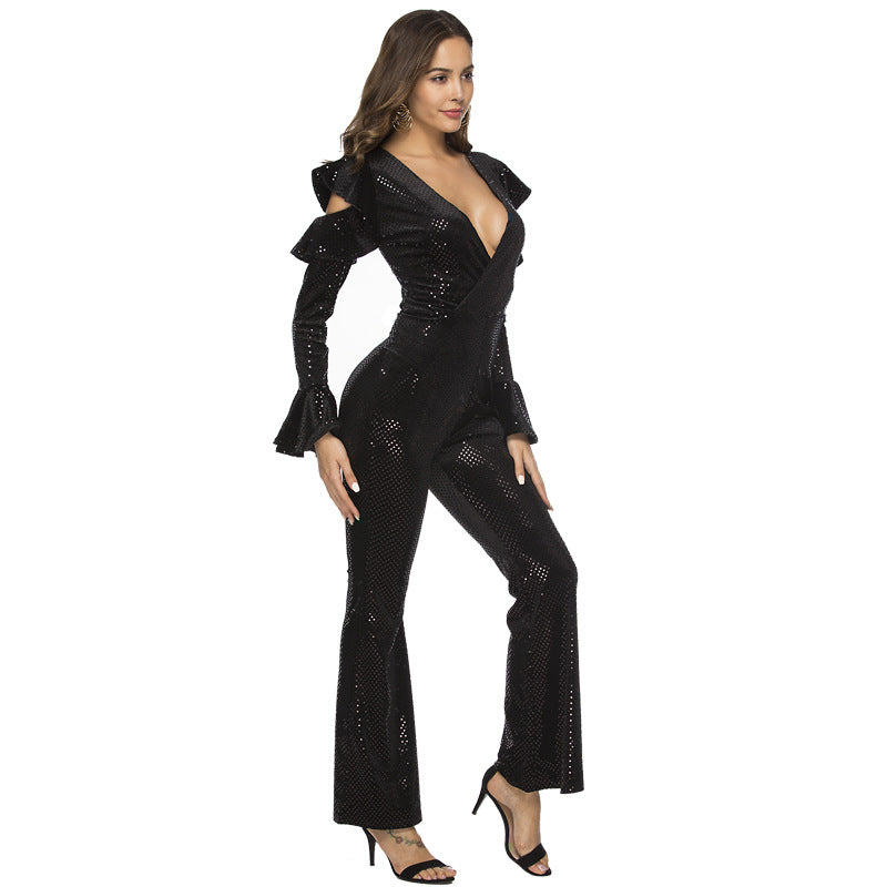 Deep V jumpsuit - Premium jumpsuit from My Store - Just €67.64! Shop now at KIYOO Royal Brand