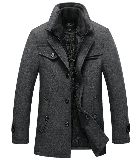 business double collar wool coat