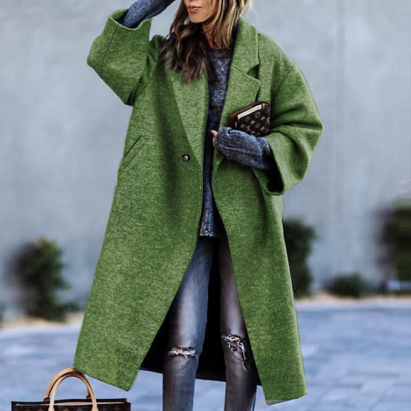 European And American Women's New Long Sleeved Large Woolen Overcoat - Premium Dames Jassen from My Store - Just €66.32! Shop now at KIYOO Royal Brand