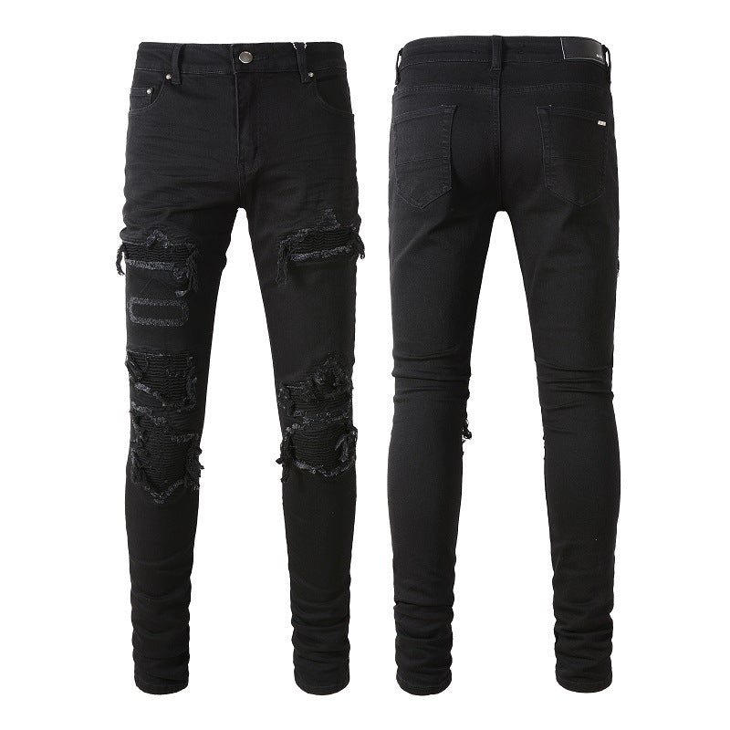 geplooide jeans met patch - Premium Jeans from My Store - Just €67.93! Shop now at KIYOO Royal Brand