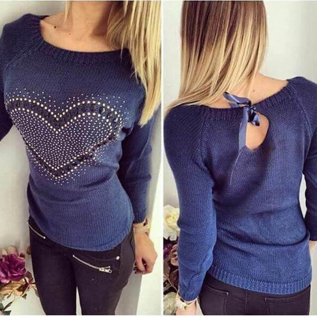 Women knitted pullover sweater