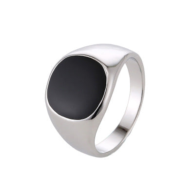 Classic smooth oil dripping men's zinc alloy ring - Premium Mannen Sieraden from My Store - Just €8.46! Shop now at KIYOO Royal Brand