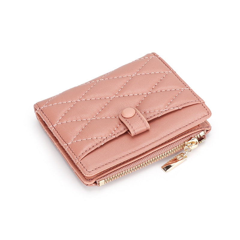 Sheepskin Short Purse Women's Card Bag Ringer Pocket Fold In Half - Premium Portemennees from My Store - Just €34.65! Shop now at KIYOO Royal Brand