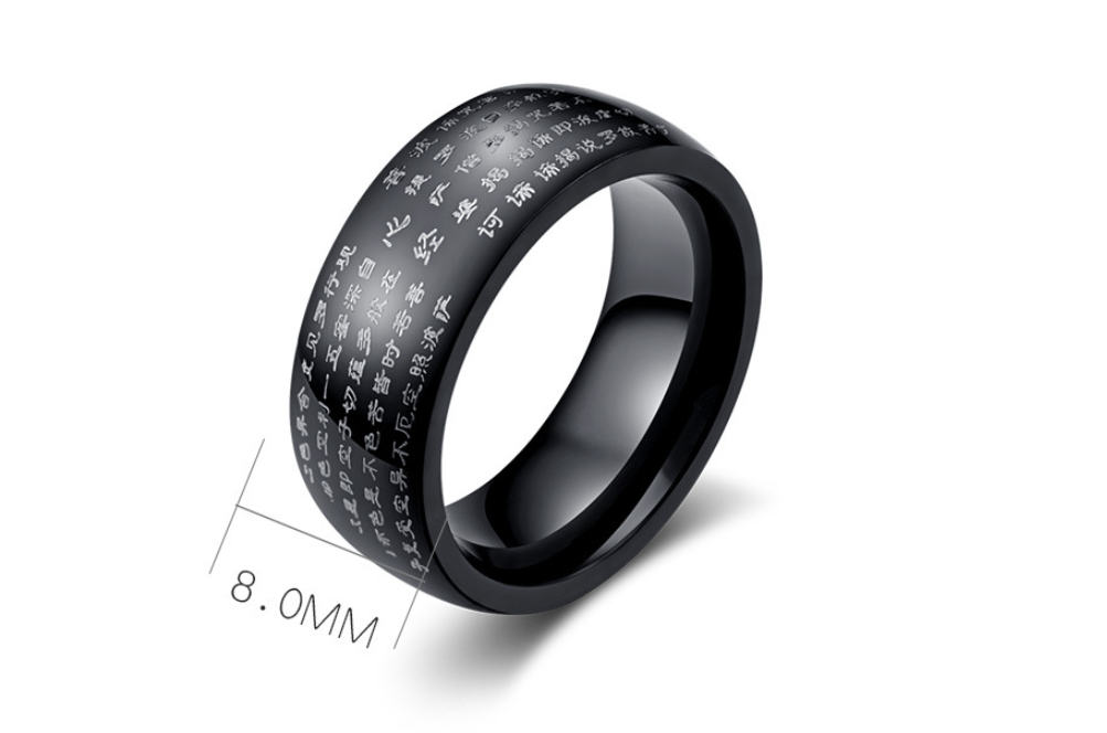 Ban Ruoxin Sutra heren ring - Premium Mannen Sieraden from My Store - Just €9.41! Shop now at KIYOO Royal Brand