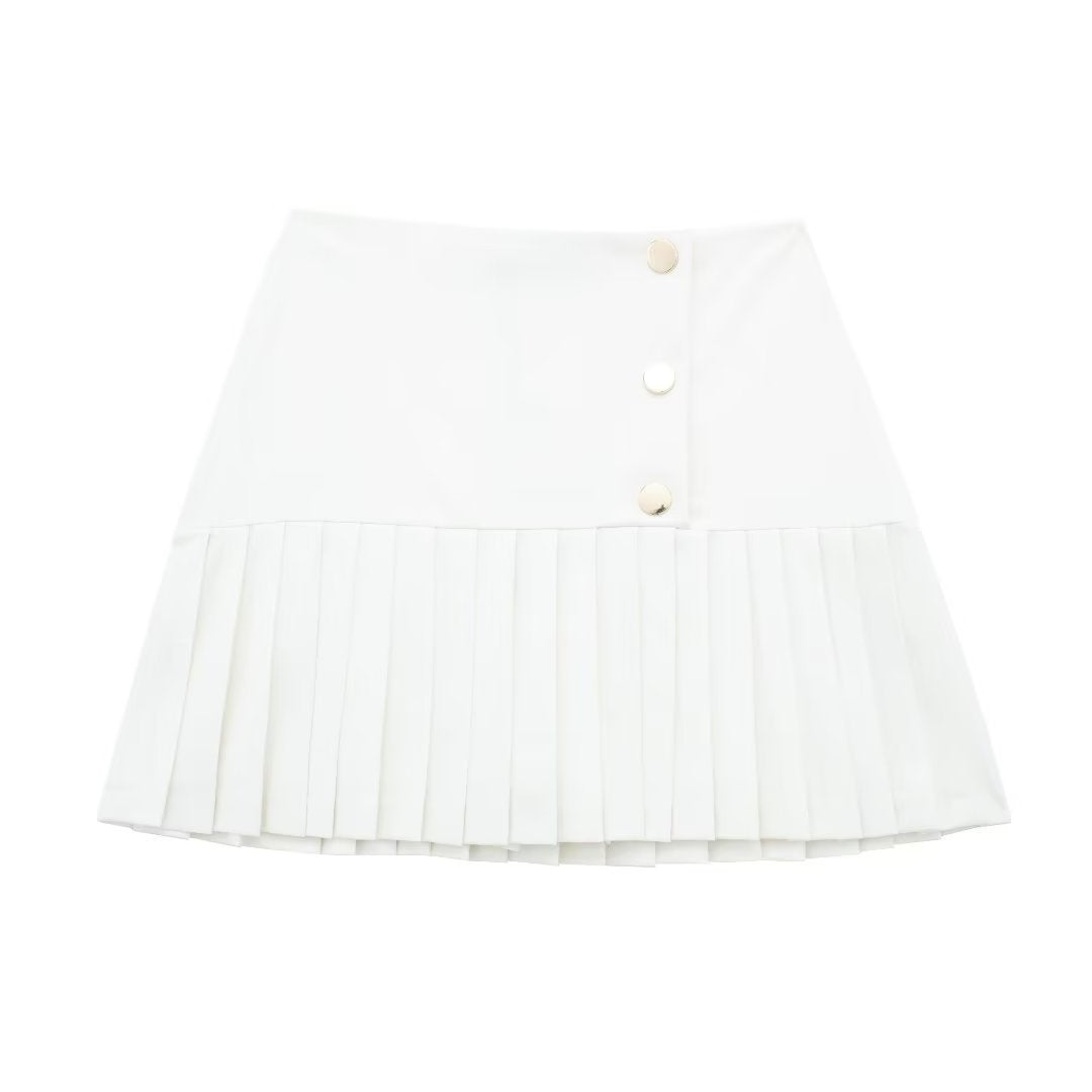 Women's High Waist Thin Wide Pleated Miniskirt - Premium Rokken from My Store - Just €42.18! Shop now at KIYOO Royal Brand