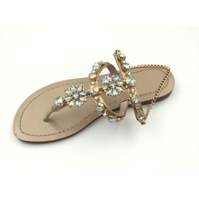 Rhinestone Chained Sandals - Premium Sandalen from My Store - Just €95.66! Shop now at KIYOO Royal Brand