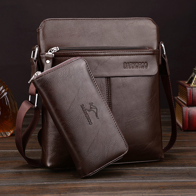 The new kangaroo male bag shoulder bag man satchel business men's fashion  single shoulder bag