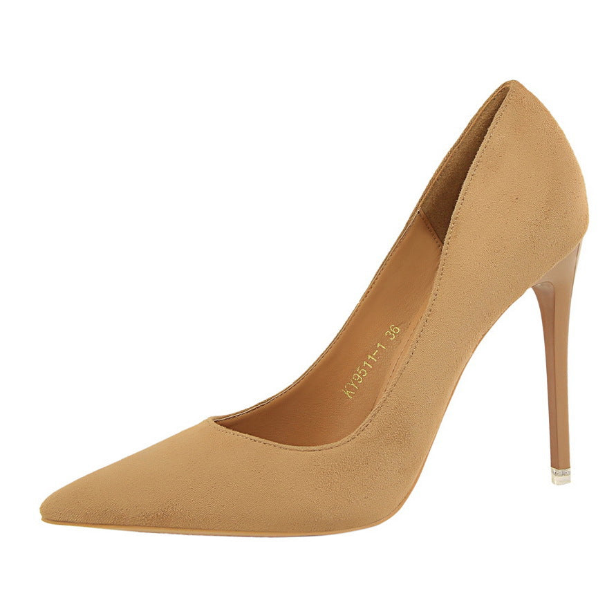 Pointed suede high heels - Premium Hakken from My Store - Just €46.89! Shop now at KIYOO Royal Brand