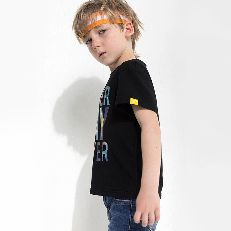 Children's letter print T-shirt - Premium T-shirt Jongens from My Store - Just €20.01! Shop now at KIYOO Royal Brand