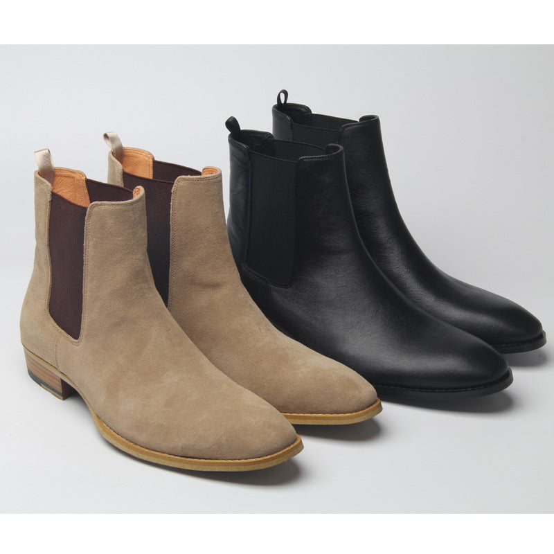 Men's Pointed Deerskin Elastic Martin Boots - Premium Boots from My Store - Just €260.44! Shop now at KIYOO Royal Brand