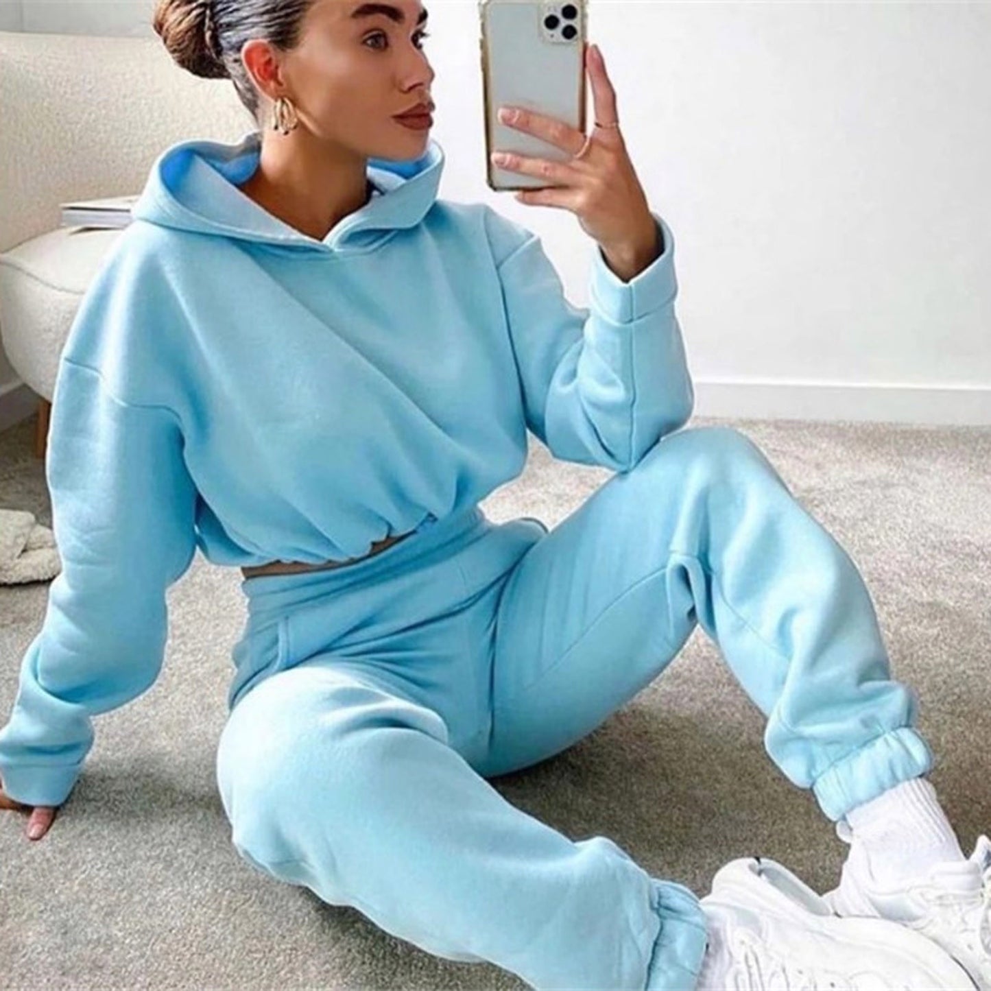 Jogging Suits For Women 2 Piece Sweatsuits Tracksuits Sexy Long Sleeve HoodieCasual Fitness Sportswear - Premium dames broeken from My Store - Just €32.03! Shop now at KIYOO Royal Brand