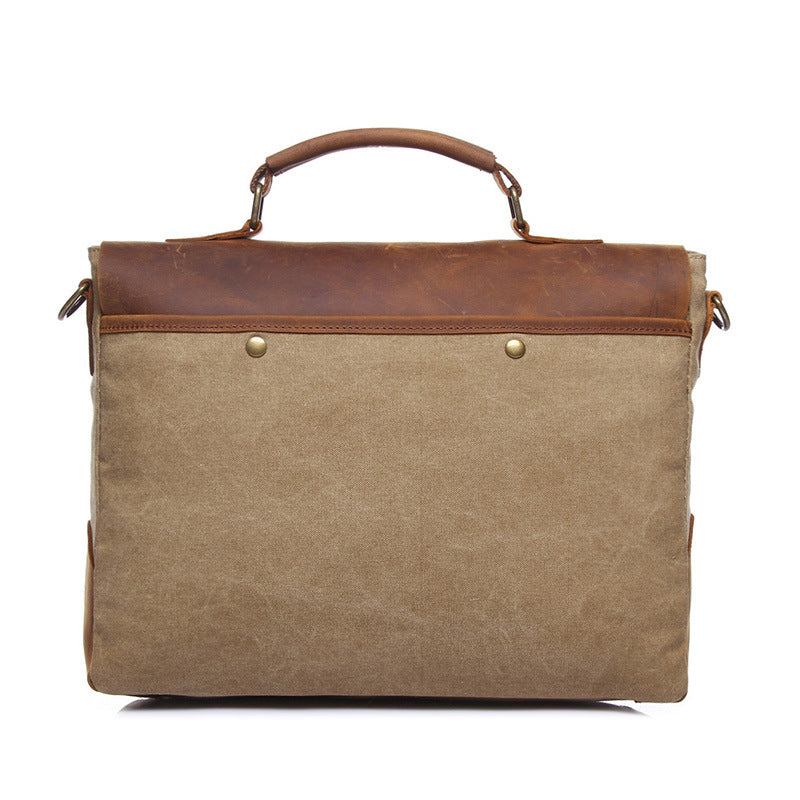 The cross-border supply man satchel canvas bag computer bag retro with Crazy Horse male package Amazon explosion - Premium Tassen & Rugtassen from My Store - Just €124.07! Shop now at KIYOO Royal Brand