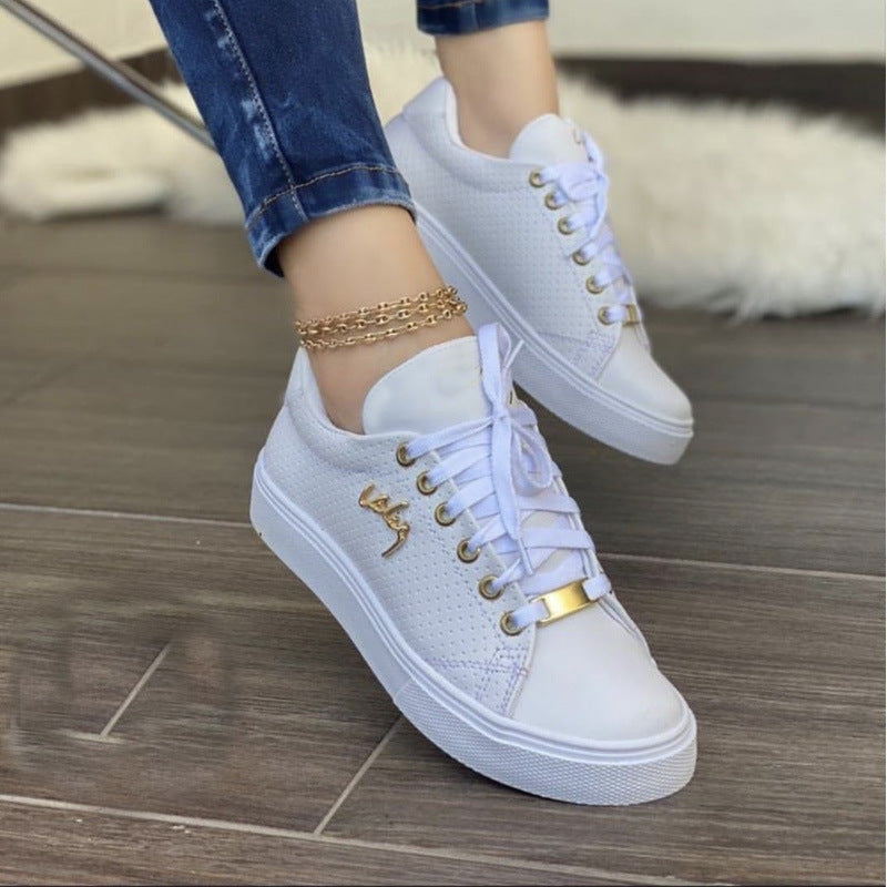 Lace Up Round Toe Sneakers Breathable Sports Low Top - Premium Dames sportschoenen from My Store - Just €42.61! Shop now at KIYOO Royal Brand