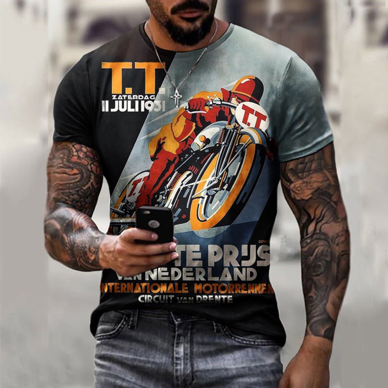 3D-motorfiets print T-shirt - Premium T-shirts/Hemden from My Store - Just €18.57! Shop now at KIYOO Royal Brand