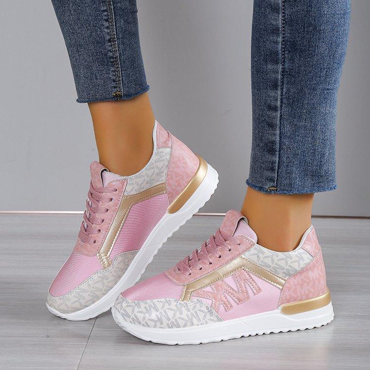 Women's Fashion Casual Printing Lace Up Round Toe Color Matching Running Shoes - Premium Dames sportschoenen from My Store - Just €35.82! Shop now at KIYOO Royal Brand