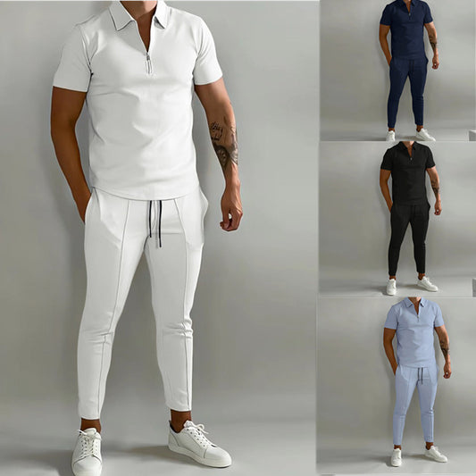 Slim casual sportpak voor heren - Premium korte broeken/shirts from My Store - Just €41.93! Shop now at KIYOO Royal Brand