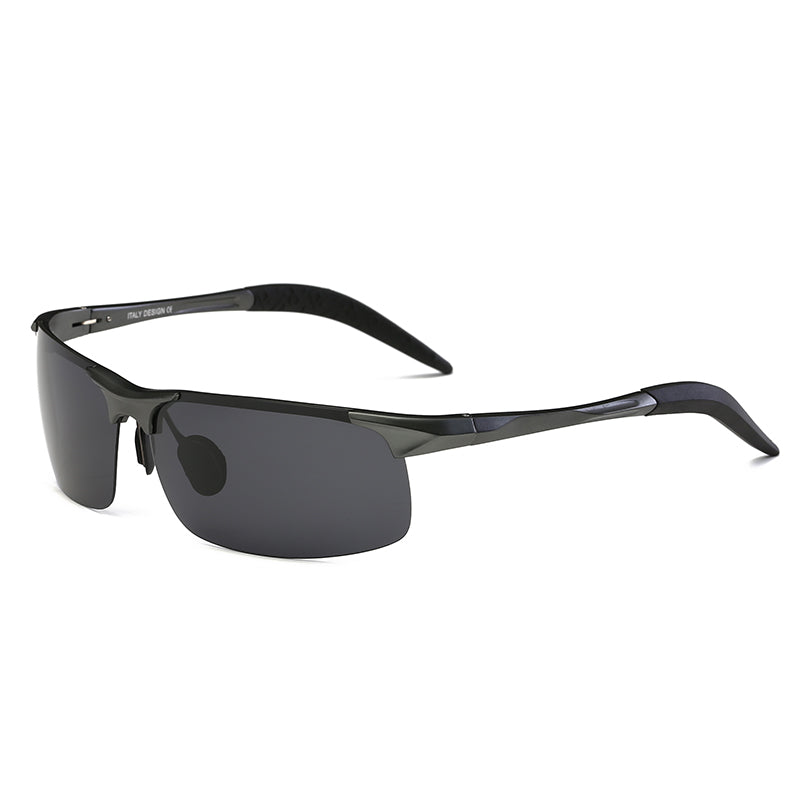 Men's Aluminum Magnesium Half Frame Cycling Polarized Sunglasses