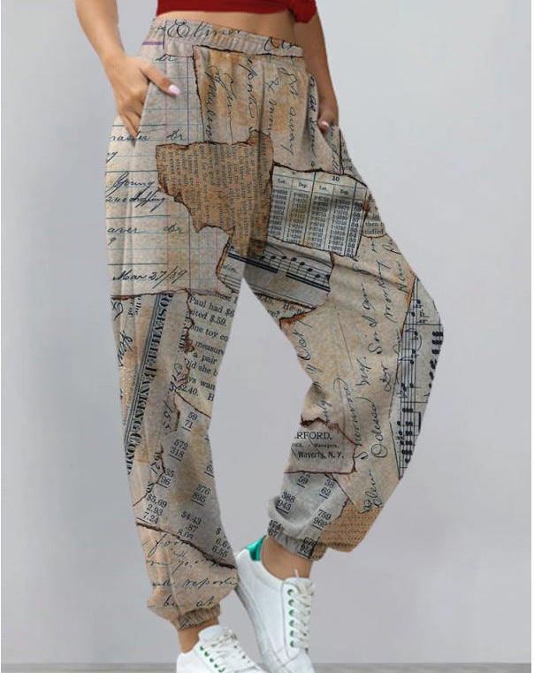 Women's Harem Pants Print Yoga Boho Sports Trousers With Pockets - Premium dames broeken from My Store - Just €33.89! Shop now at KIYOO Royal Brand