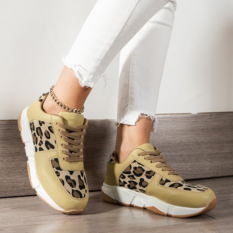 Large Size Leopard Print Casual Pumps Women's Spring And Autumn New Flat Lace-up Sports Casual Shoes - Premium Dames sportschoenen from My Store - Just €51.51! Shop now at KIYOO Royal Brand