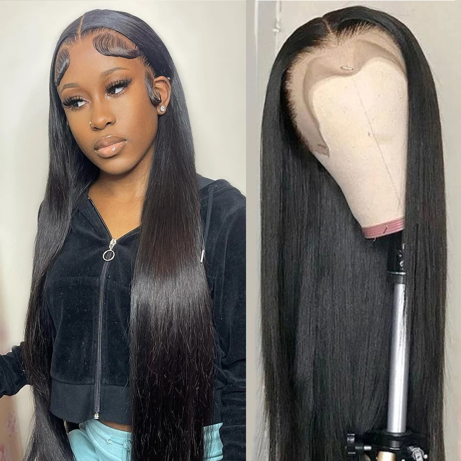 Real Human Hair Wig Lace Hair Set 9a Hair Quality Straight Hair - Premium haar from My Store - Just €146.87! Shop now at KIYOO Royal Brand