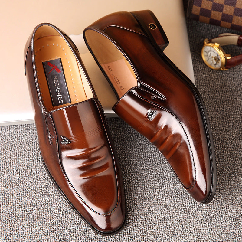 Micro REEHEMES patent leather shoes leather men's shoes British business dress men's shoes - Premium veterschoenen from My Store - Just €164.61! Shop now at KIYOO Royal Brand