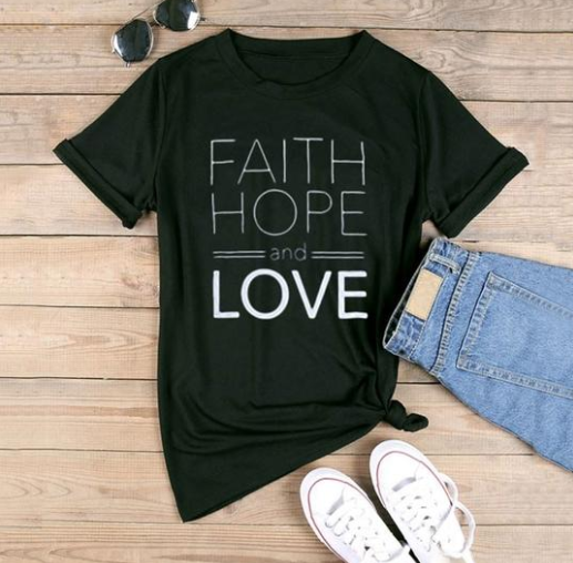 Faith hope and love T-shirt - Premium T-shirts/Hemden from My Store - Just €35.74! Shop now at KIYOO Royal Brand