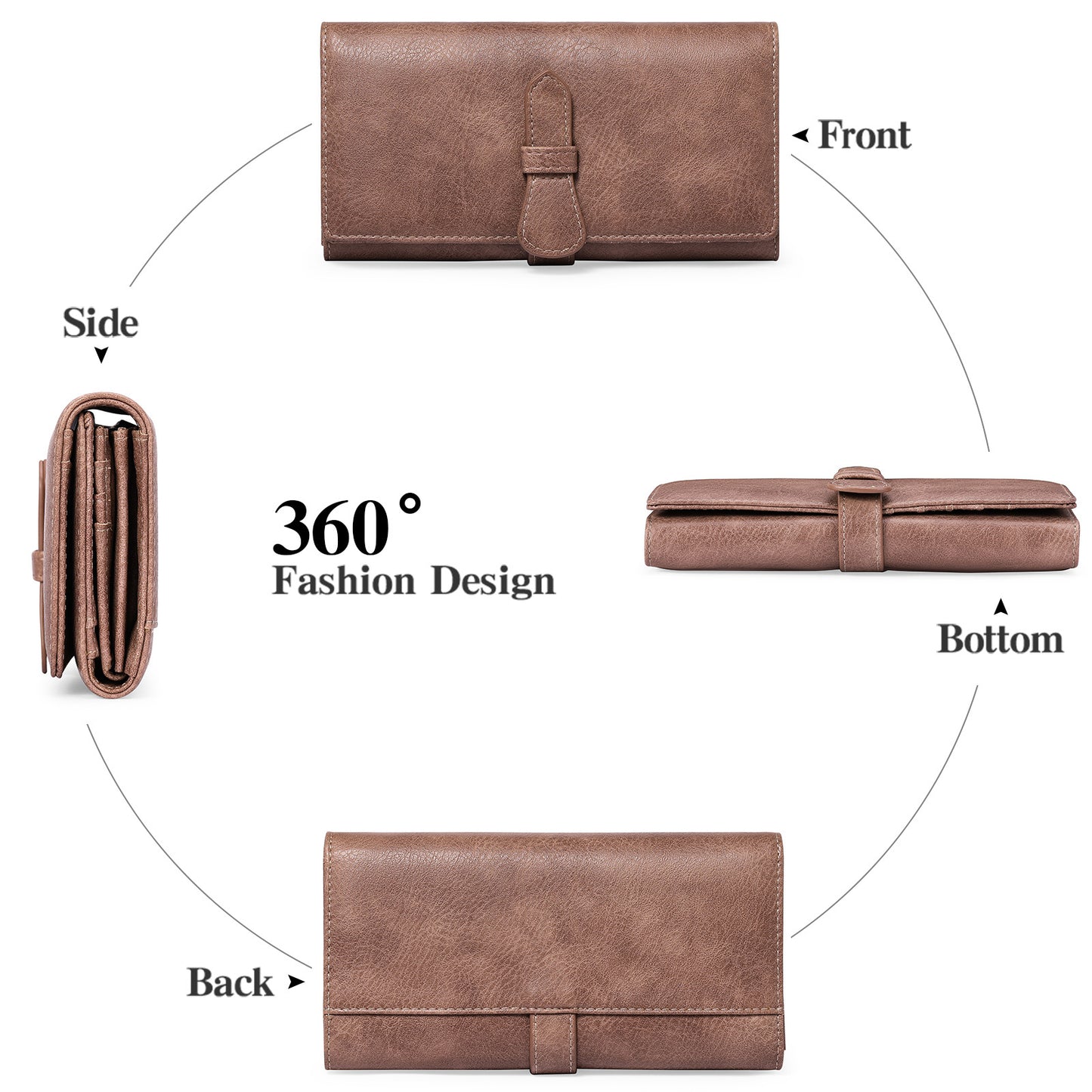 Vintage Wax Leather Three-fold Large-capacity Women's Long Wallet - Premium Portemennees from My Store - Just €44.94! Shop now at KIYOO Royal Brand