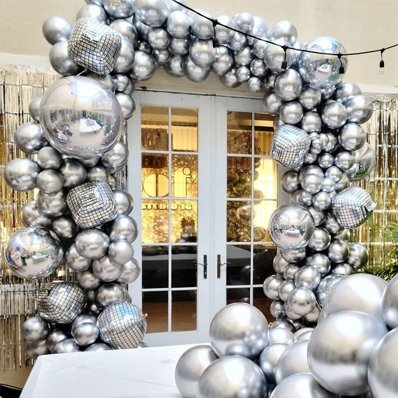 Silver Disco Balloons