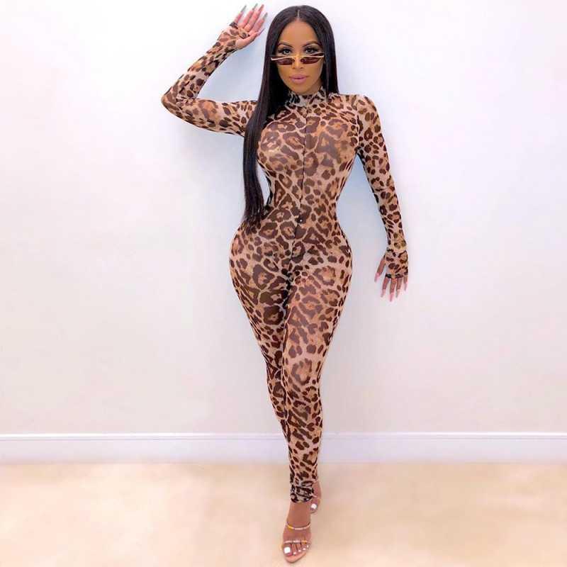 Leopard Print Jumpsuit Slim Fit Sexy Leggings Ladies Jumpsuit Women - Premium jumpsuit from My Store - Just €39.22! Shop now at KIYOO Royal Brand