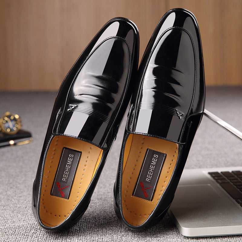 Micro REEHEMES patent leather shoes leather men's shoes British business dress men's shoes - Premium veterschoenen from My Store - Just €164.61! Shop now at KIYOO Royal Brand