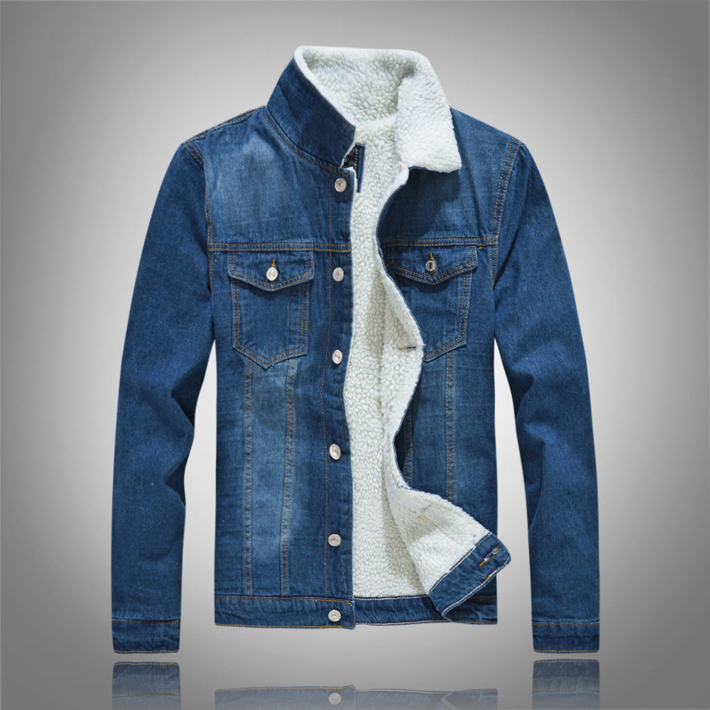 Lamb down denim jacket - Premium Jassen from My Store - Just €77.87! Shop now at KIYOO Royal Brand