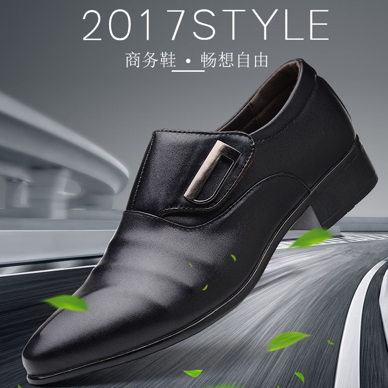 new men's leather shoes men's business suits all-match pointed shoes slip-on on behalf of a cross-border leisure - Premium veterschoenen from My Store - Just €36.75! Shop now at KIYOO Royal Brand