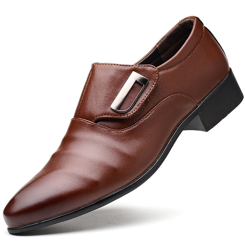 new men's leather shoes men's business suits all-match pointed shoes slip-on on behalf of a cross-border leisure - Premium veterschoenen from My Store - Just €36.75! Shop now at KIYOO Royal Brand