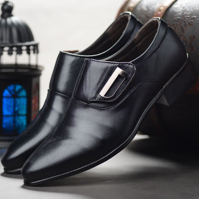 new men's leather shoes men's business suits all-match pointed shoes slip-on on behalf of a cross-border leisure - Premium veterschoenen from My Store - Just €36.75! Shop now at KIYOO Royal Brand