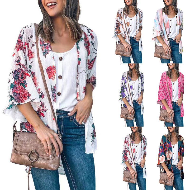 Bloemenprint Jas /Top - Premium topjes/shirt from My Store - Just €25.91! Shop now at KIYOO Royal Brand