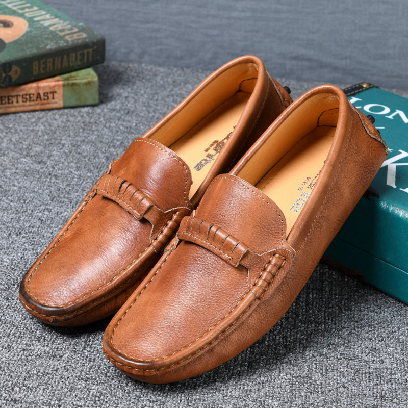 Sportsman cowhide peas shoes - Premium Loafers from My Store - Just €193.87! Shop now at KIYOO Royal Brand