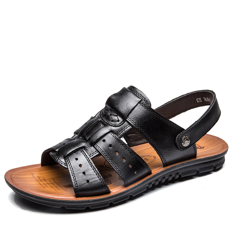 Household slippers Men's slippers breathable leather sandals - Premium Sandalen & Slippers from My Store - Just €32.35! Shop now at KIYOO Royal Brand