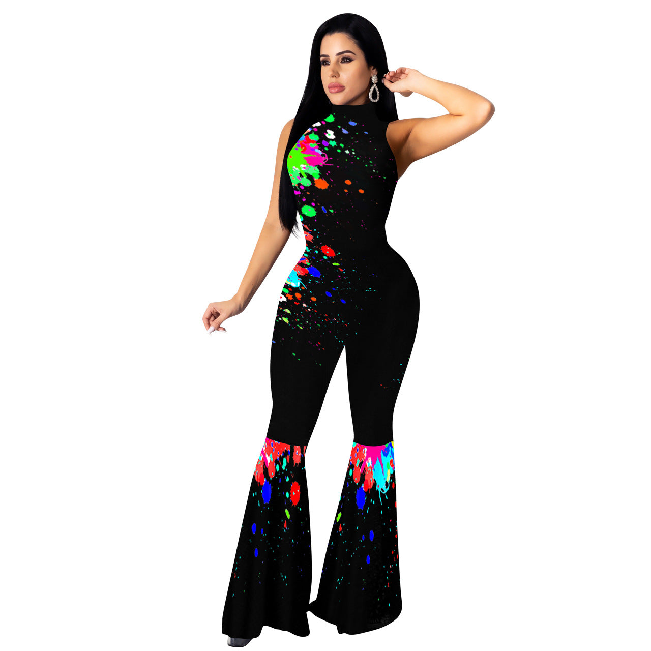 Printed ink splash jumpsuit - Premium jumpsuit from My Store - Just €60.04! Shop now at KIYOO Royal Brand