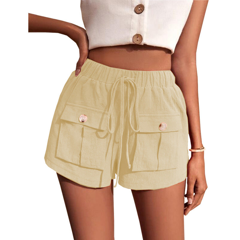 Casual Cargo Shorts With Pocket Loose Drawstring Pants Summer Women - Premium dames broeken from My Store - Just €48.69! Shop now at KIYOO Royal Brand